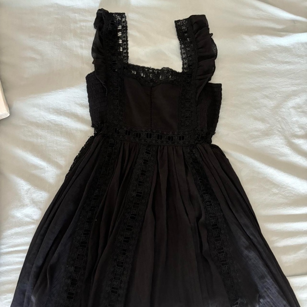 Free People Black Lace Detail Top